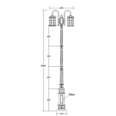 Наземный фонарь BARSELONA 81210A 10 E7 down Gb